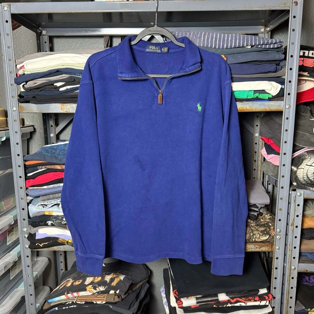 Polo Ralph Lauren Quarter Zip Sweatshirt Size XL Blue